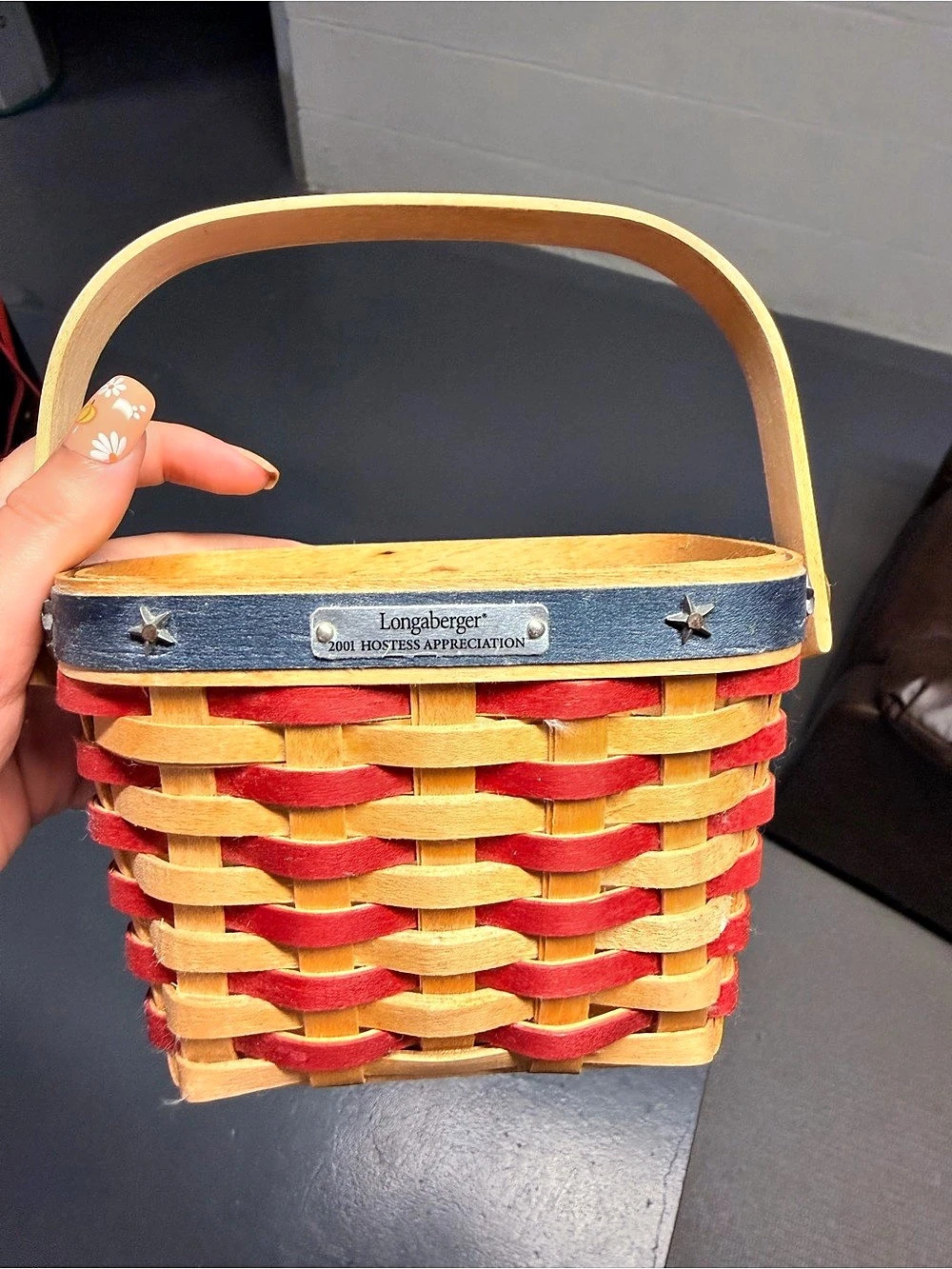 Longaberger 2001 Hostess Appreciation Basket Red & Brown